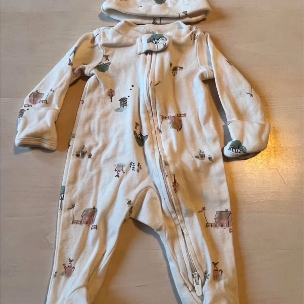 Carter's Cream and Green Kids Footie Set